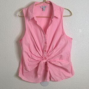 Nine West Light Pink Knot Front Blouse